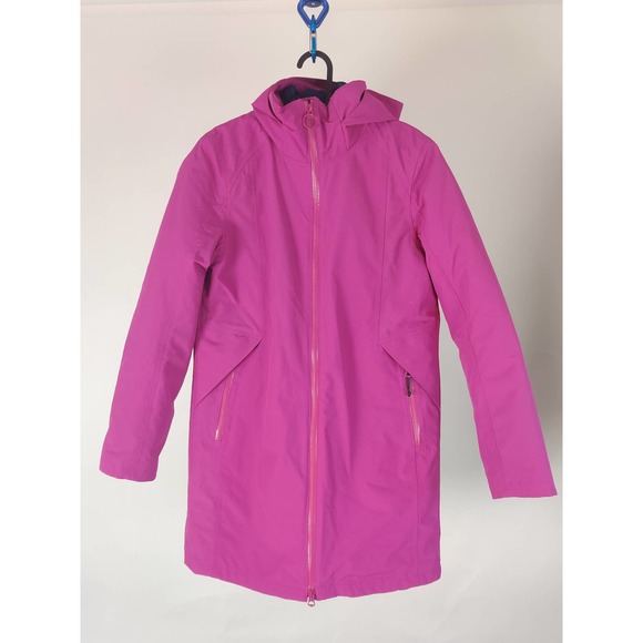 (V) Lands End Jacket Womens Pink Squall 3 in Coat Primaloft Waterproof XS (2-4) - Picture 5 of 12